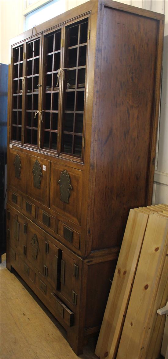 Chinese hardwood cabinet on stand